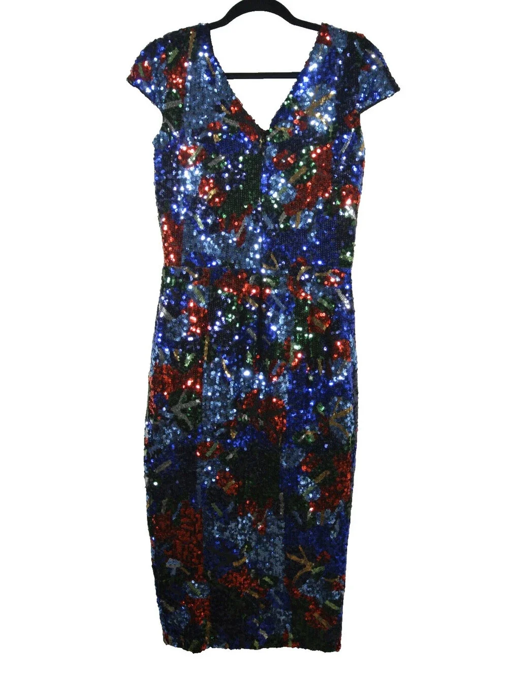 NWT, Dress the Population Elin Sequin Dress in Multi Size M #MD2579
